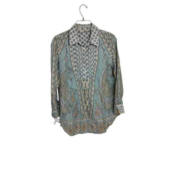 4072) Soft Surroundings Petite Paisley Floral Print Tabitha Tunic Top Size XS - Picture 3 of 9